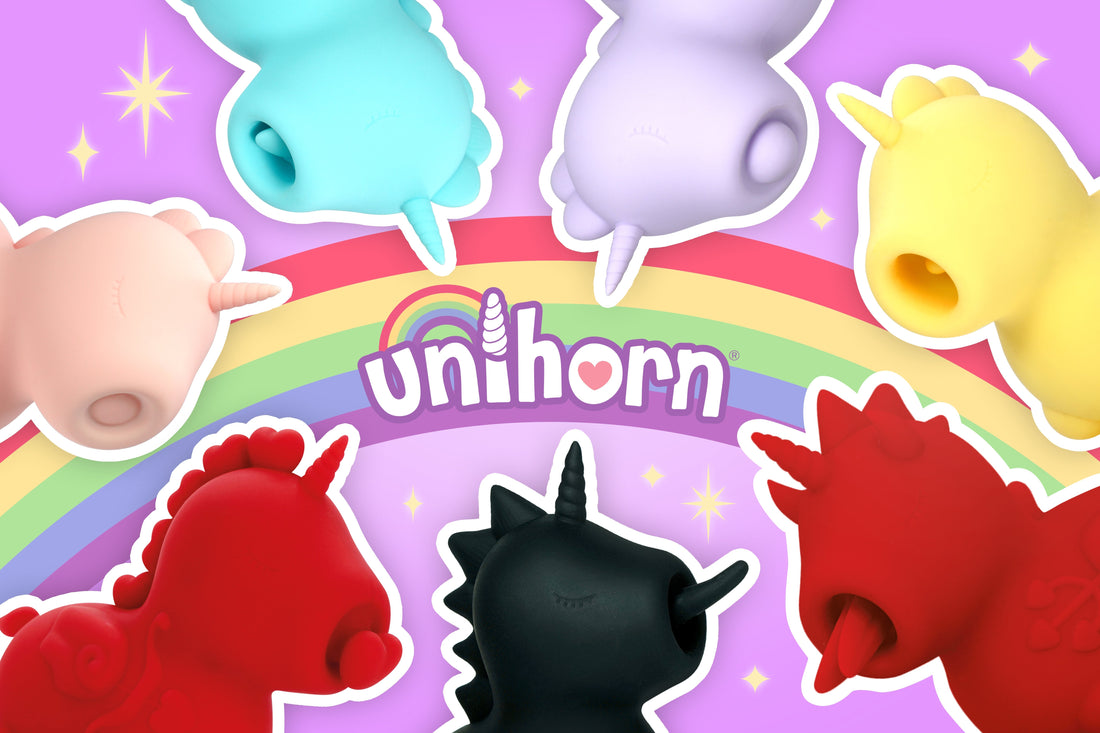 Unihorn web banner showing the 7 different unicorn vibrators