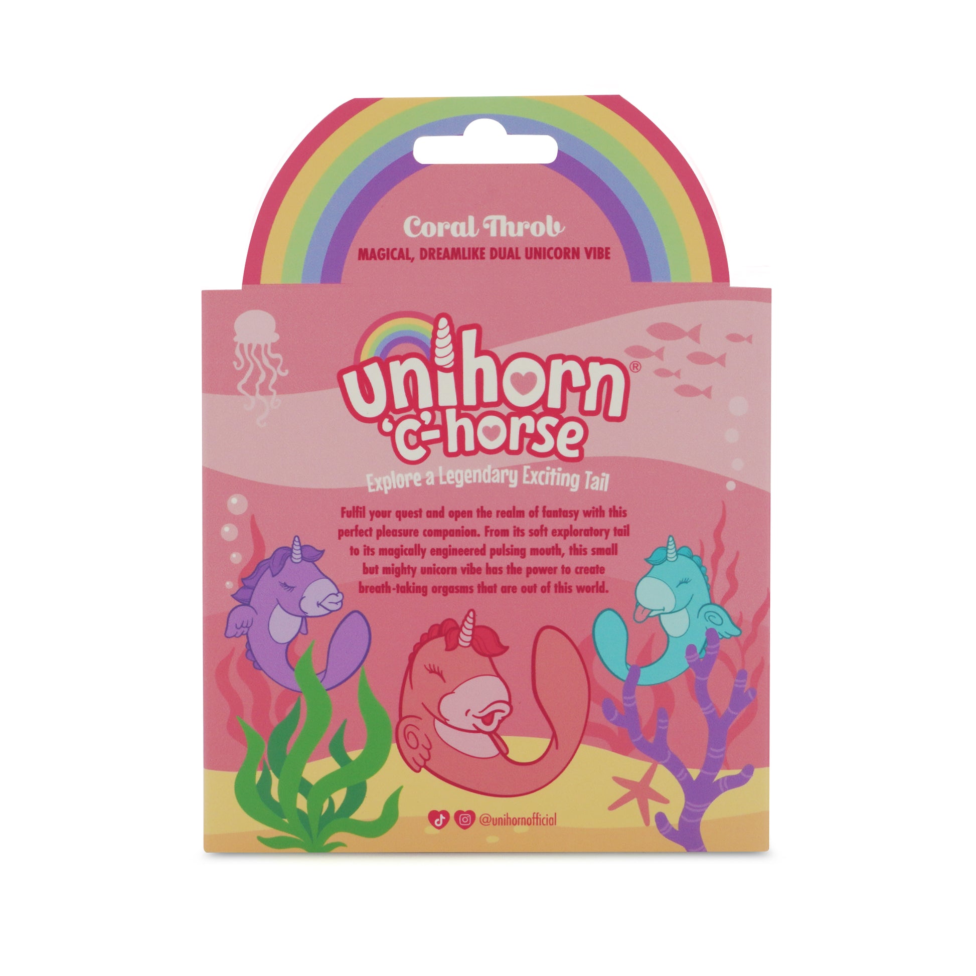 Coral Throb Unihorn C-Horse box back on a white background