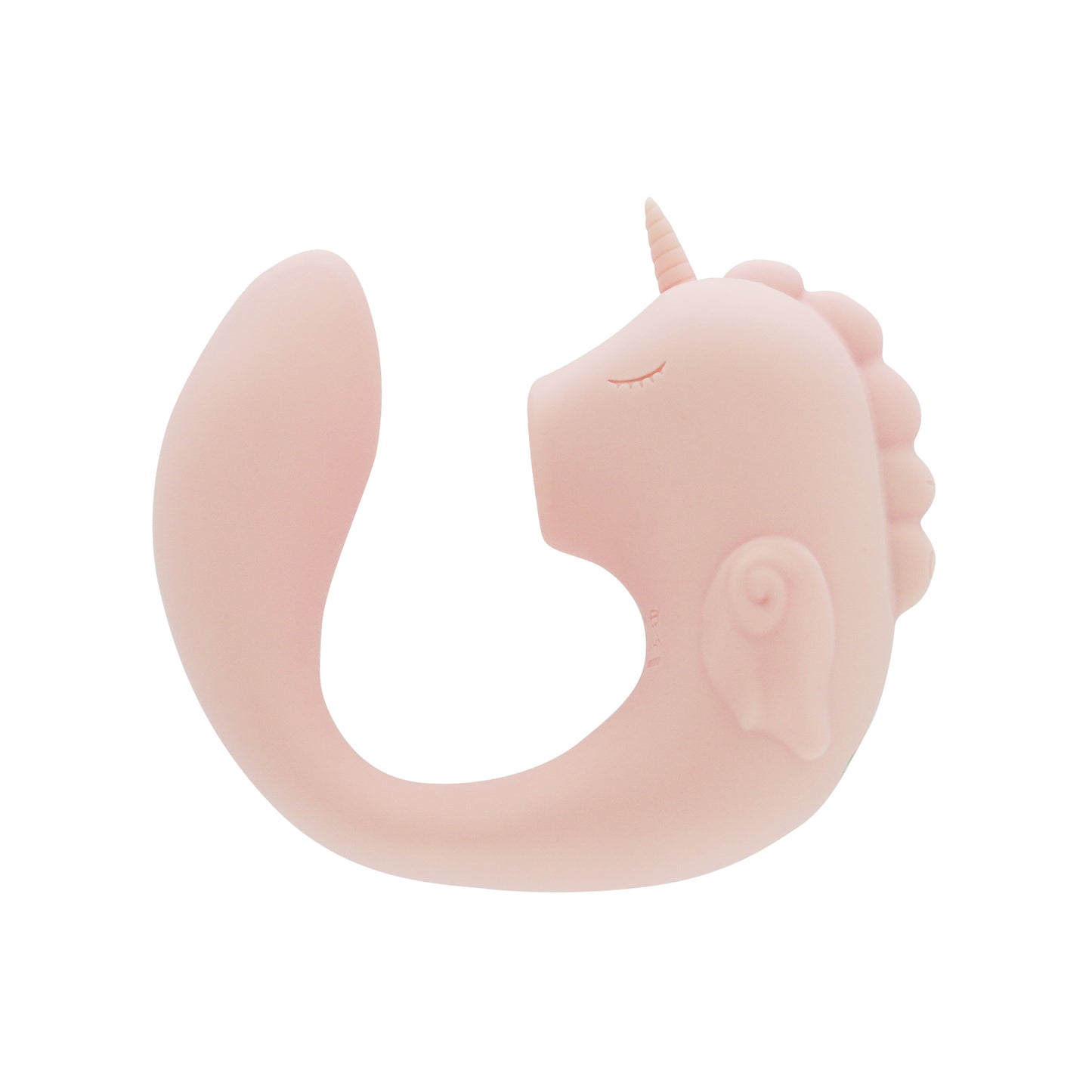 Coral Throb Unihorn C-Horse in natural c-shaped position on a white background