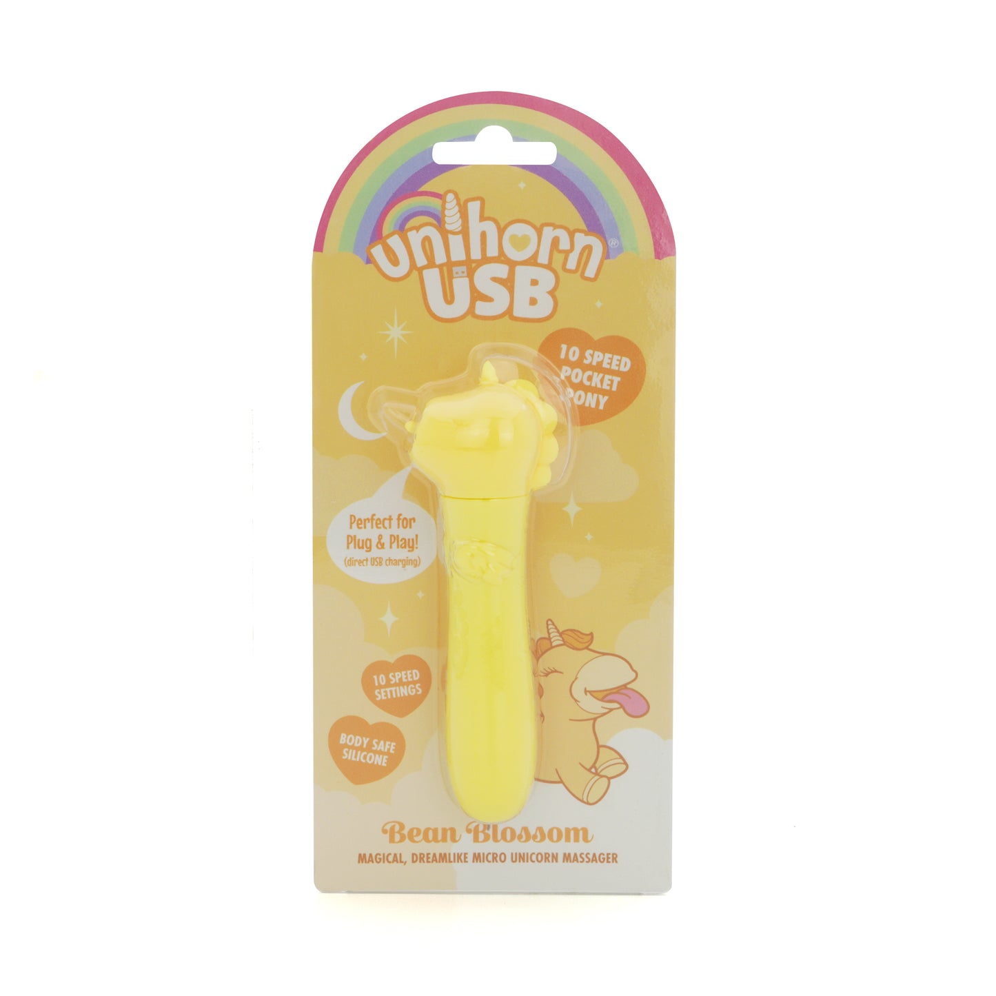 Bean Blossom bullet vibrator in the packaging on a white background