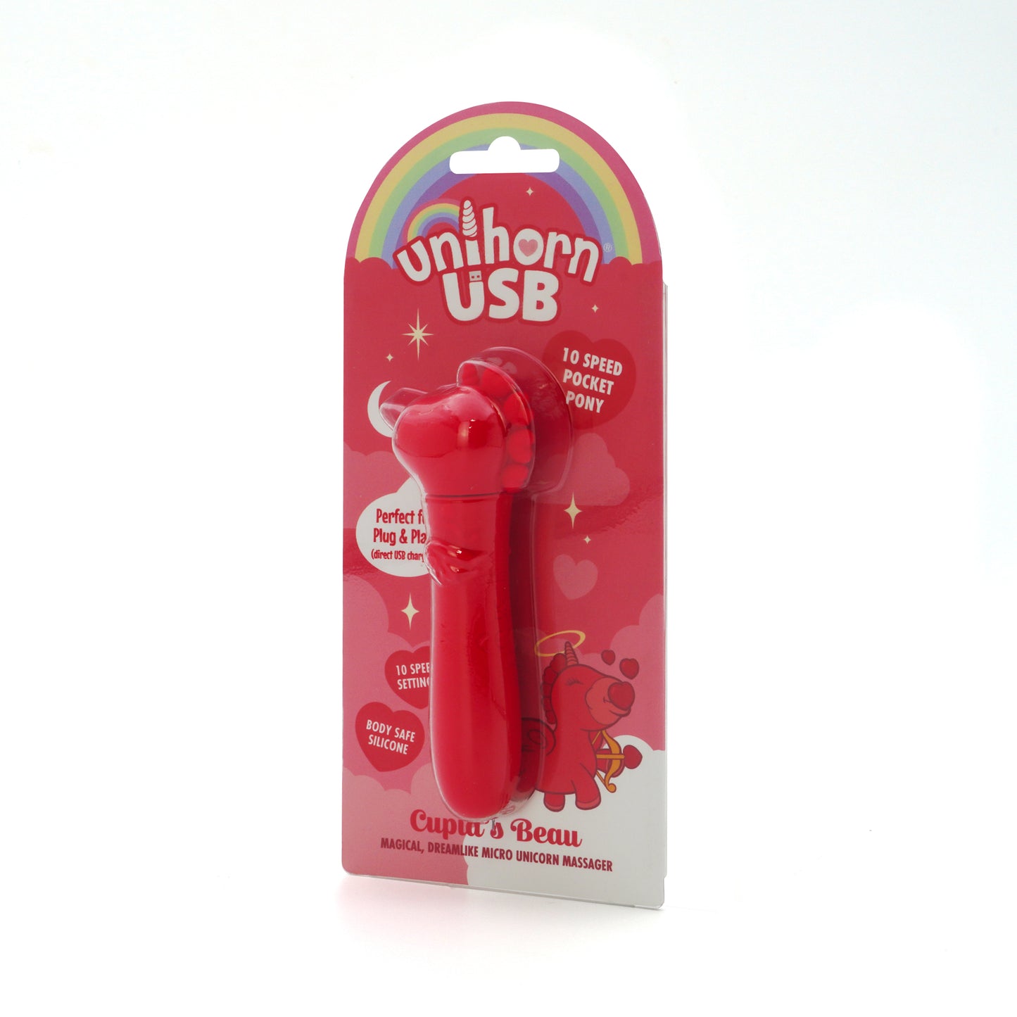 Cupid's Beau USB bullet vibrator, facing slightly left, on a white background
