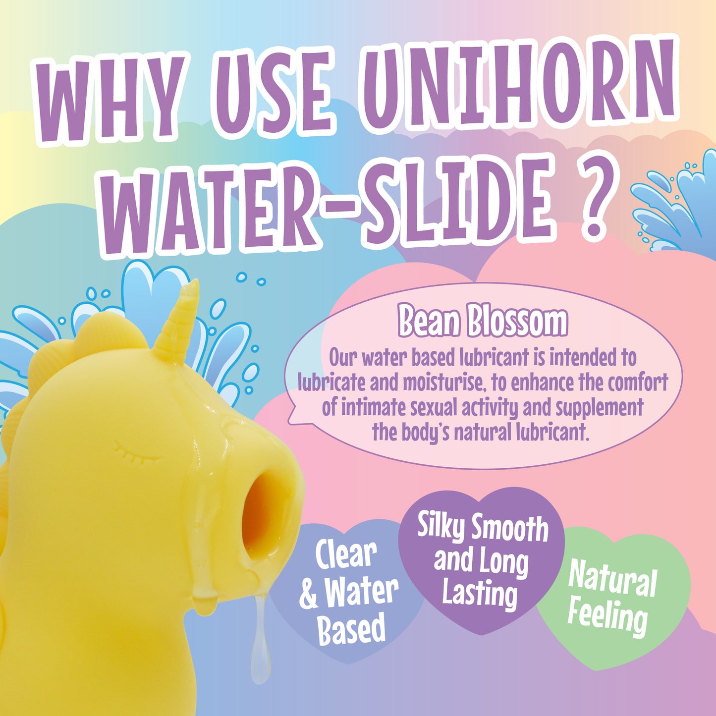 Unihorn Water-Slide Water Based Personal Lubricant 4.4 fl oz (130ml)